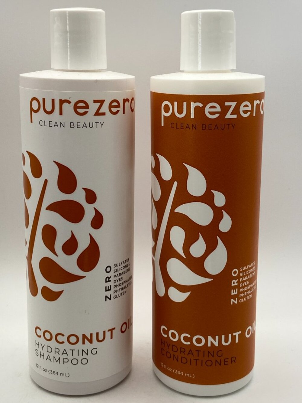 Purezero Coconut Oil Hydrating Shampoo & Conditioner Duo Set (12 fl oz each)